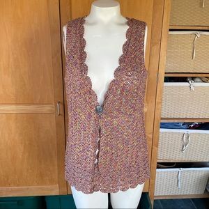 Talbots crocheted vest